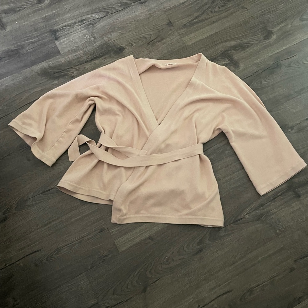 Tan wrap sweater, like new condition